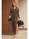 Damen-Overall mit Taillenbund, Khaki 9990 – Online-Shop – Boutique